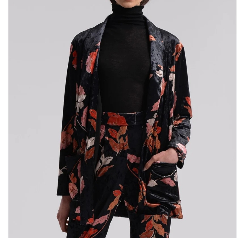 Beautiful Velvet Open Front Blazer